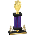 Premium Single Purple Carbon Fiber Victory Pickleball Trophy