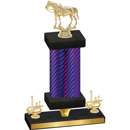 Premium Single Purple Carbon Fiber First Place Horses Trophy