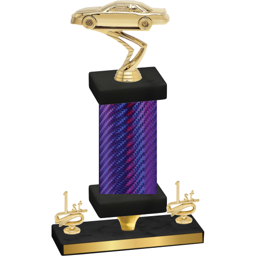 Premium Single Purple Carbon Fiber First Place Cars Trophy