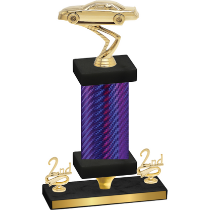 Premium Single Purple Carbon Fiber Second Place Cars Trophy