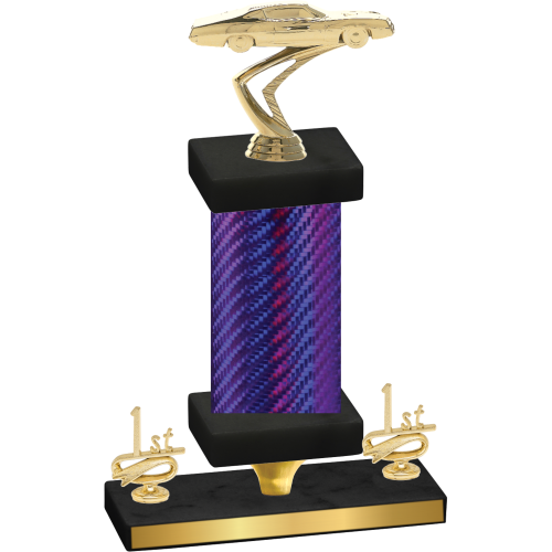 Premium Single Purple Carbon Fiber First Place Cars Trophy