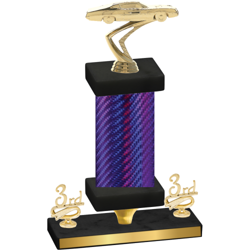 Premium Single Purple Carbon Fiber Third Place Cars Trophy