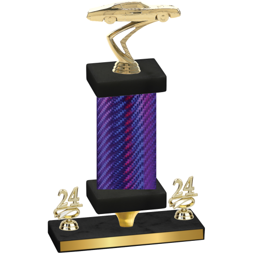 Premium Single Purple Carbon Fiber Year Cars Trophy