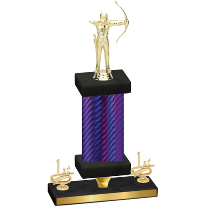 Premium Single Purple Carbon Fiber First Place Archery Trophy