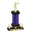 Premium Single Purple Carbon Fiber Second Place Archery Trophy