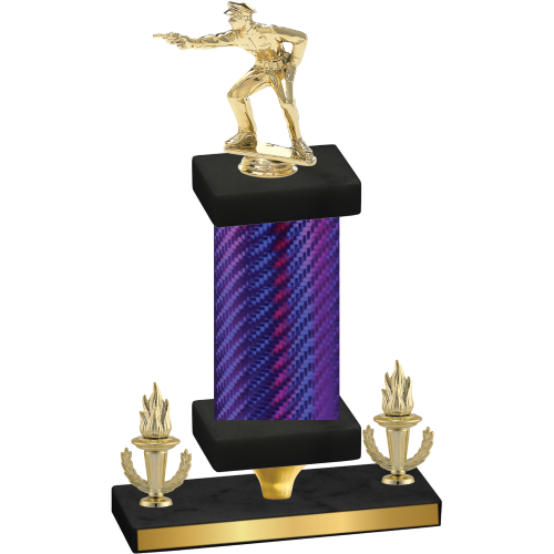 Premium Single Purple Carbon Fiber Victory Shooter Trophy