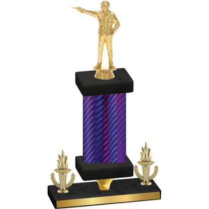 Premium Single Purple Carbon Fiber Victory Shooter Trophy