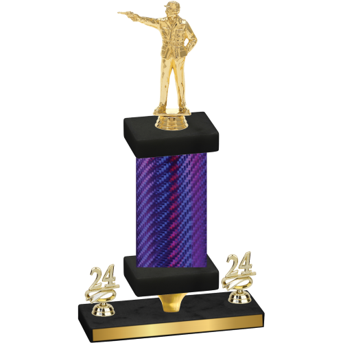 Premium Single Purple Carbon Fiber Year Shooter Trophy