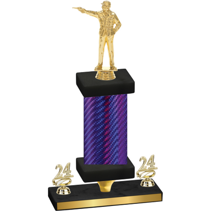 Premium Single Purple Carbon Fiber Year Shooter Trophy