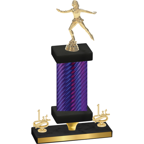 Premium Single Purple Carbon Fiber First Place Skater Trophy