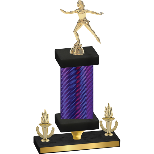 Premium Single Purple Carbon Fiber Victory Skater Trophy