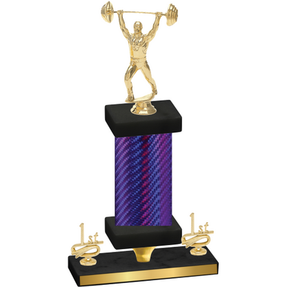 Premium Single Purple Carbon Fiber First Place Weights Trophy