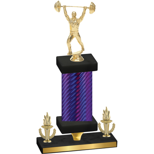 Premium Single Purple Carbon Fiber Victory Weights Trophy