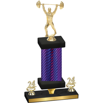 Premium Single Purple Carbon Fiber Year Weights Trophy