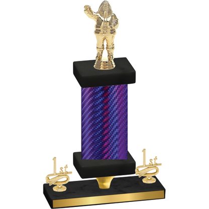 Premium Single Purple Carbon Fiber First Place Holiday Trophy