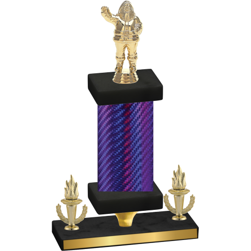 Premium Single Purple Carbon Fiber Victory Holiday Trophy