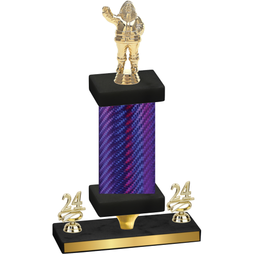 Premium Single Purple Carbon Fiber Year Holiday Trophy