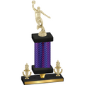 Premium Single Purple Carbon Fiber Victory Basketball Trophy