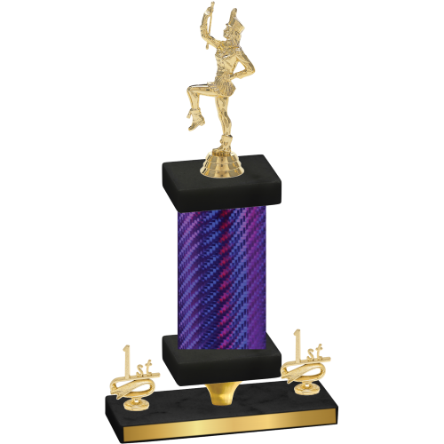 Premium Single Purple Carbon Fiber First Place Majorette Trophy