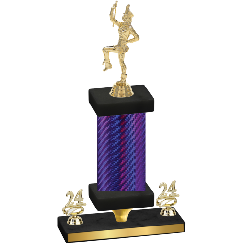 Premium Single Purple Carbon Fiber Year Majorette Trophy