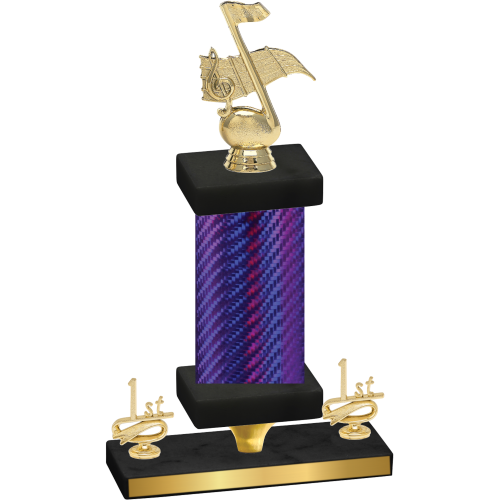 Premium Single Purple Carbon Fiber First Place Music Trophy