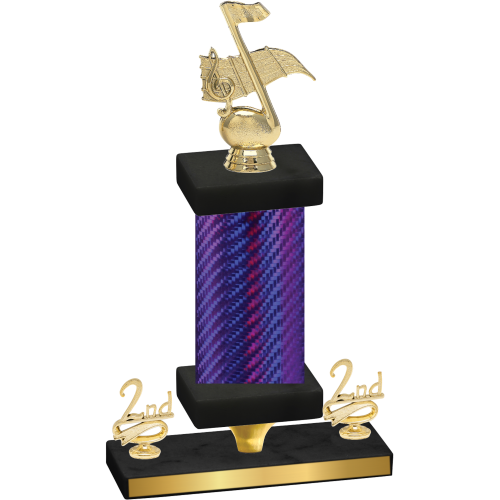 Premium Single Purple Carbon Fiber Second Place Music Trophy