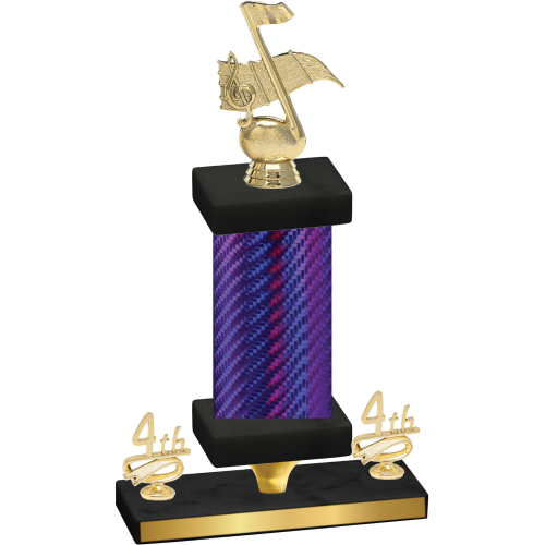 Premium Single Purple Carbon Fiber Fourth Place Music Trophy