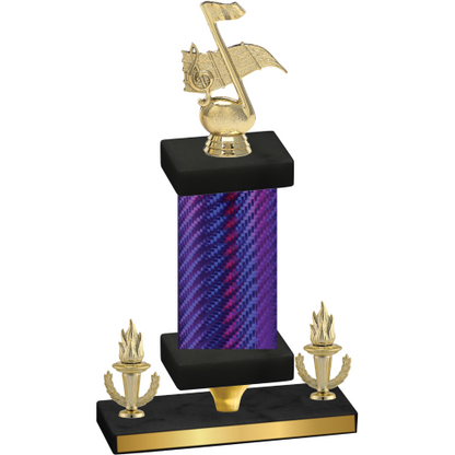 Premium Single Purple Carbon Fiber Victory Music Trophy