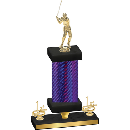 Premium Single Purple Carbon Fiber First Place Golf Trophy