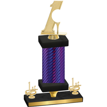 Premium Single Purple Carbon Fiber First Place Golf Trophy