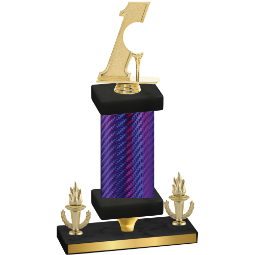 Premium Single Purple Carbon Fiber Victory Golf Trophy