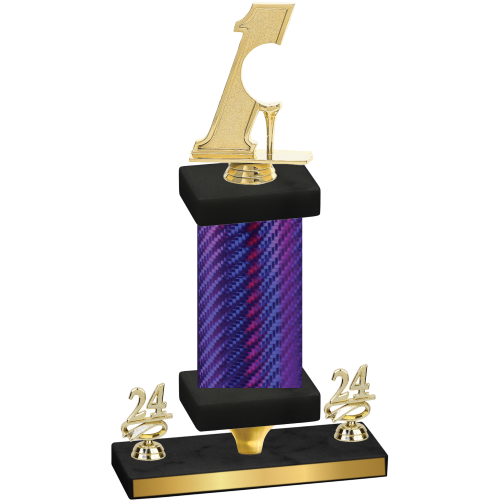 Premium Single Purple Carbon Fiber Year Golf Trophy