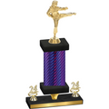 Premium Single Purple Carbon Fiber Year Karate Trophy