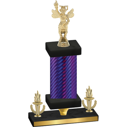 Premium Single Purple Carbon Fiber Victory Academics Trophy