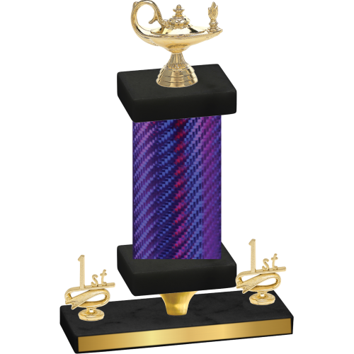 Premium Single Purple Carbon Fiber First Place Academics Trophy