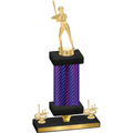 Premium Single Purple Carbon Fiber First Place Softball Trophy