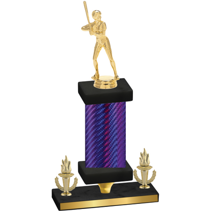 Premium Single Purple Carbon Fiber Victory Softball Trophy