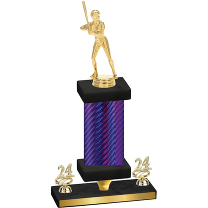 Premium Single Purple Carbon Fiber Year Softball Trophy