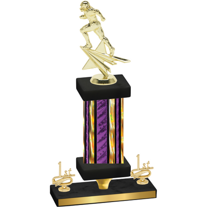 Premium Single Purple Glacier First Place Football Trophy