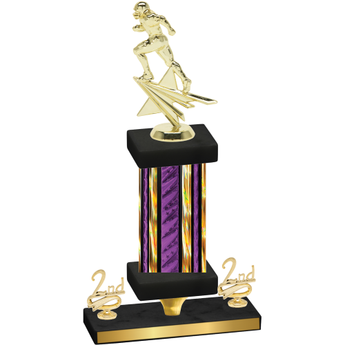 Premium Single Purple Glacier Second Place Football Trophy