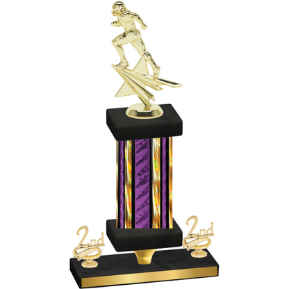 Premium Single Purple Glacier Second Place Football Trophy