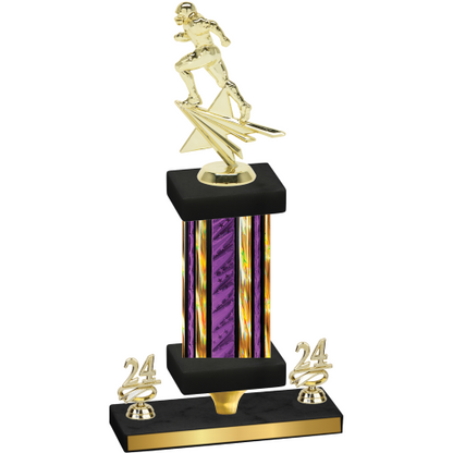 Premium Single Purple Glacier Year Football Trophy