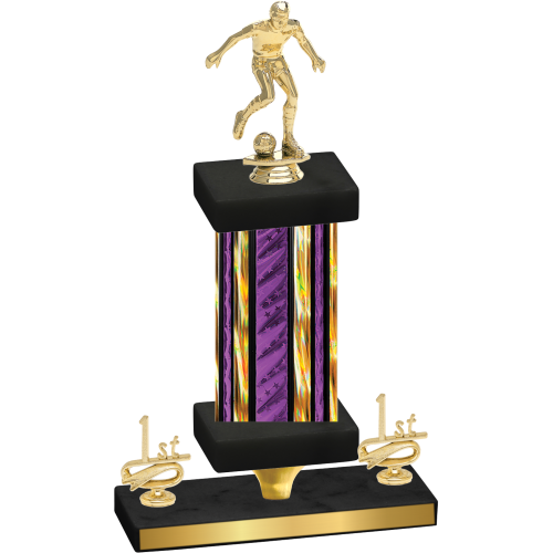 Premium Single Purple Glacier First Place Soccer Trophy