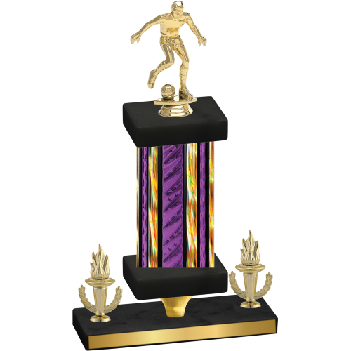 Premium Single Purple Glacier Victory Soccer Trophy