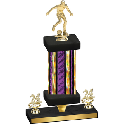 Premium Single Purple Glacier Year Soccer Trophy