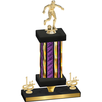 Premium Single Purple Glacier First Place Soccer Trophy