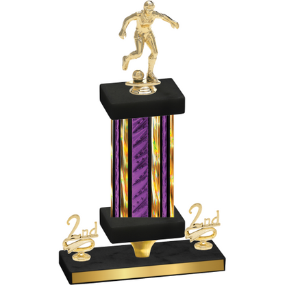 Premium Single Purple Glacier Second Place Soccer Trophy