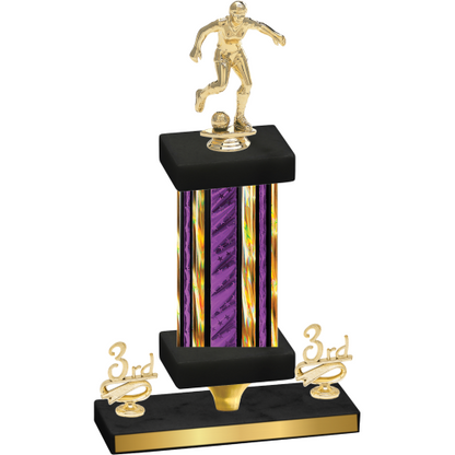 Premium Single Purple Glacier Third Place Soccer Trophy