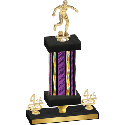 Premium Single Purple Glacier Fourth Place Soccer Trophy