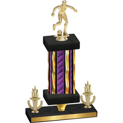 Premium Single Purple Glacier Victory Soccer Trophy